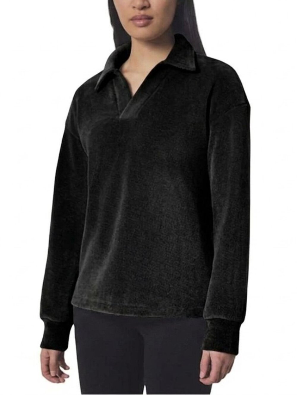 Mondetta Velvet Velour Relaxed Long Sleeve Pullover Fleece Sweatshirt New XXL